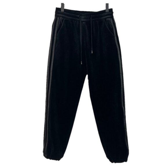 Black Velvet Sporty Striped Jogger Sweatpants - Picture 1 of 4